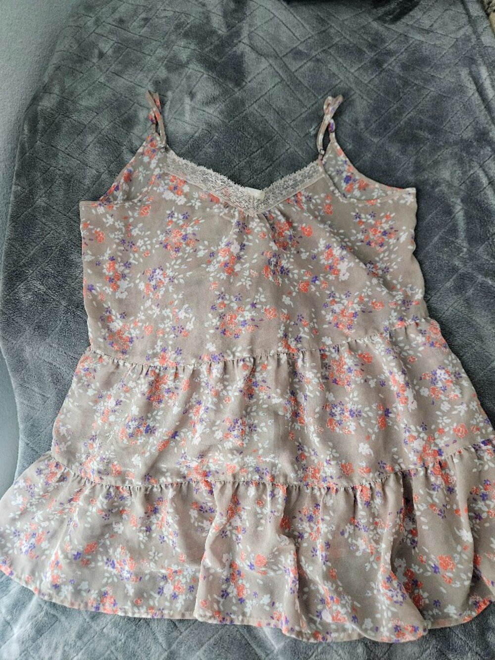 Lacey Flowered Tank Top